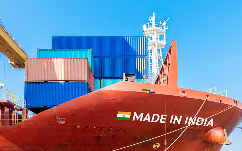 Made in India smart logistic concept