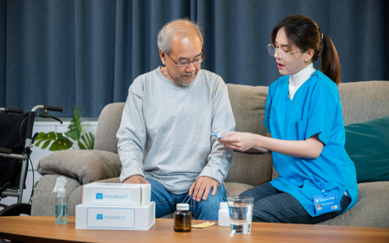 Doctor and senior patient consultation