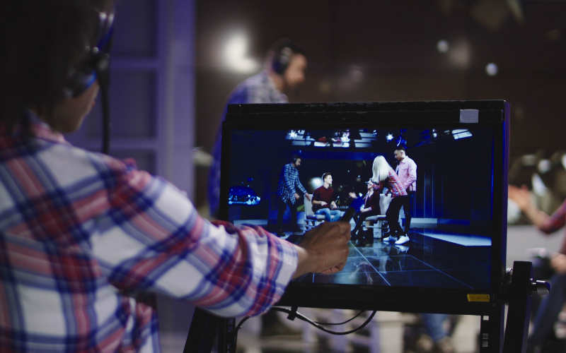 team shooting a scene