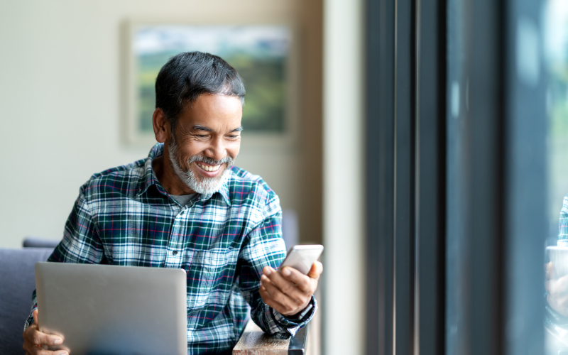 Businessman using mobile phone