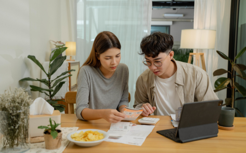 couple doing finances together