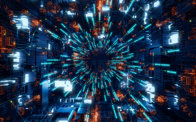 Concept of digital computer hacker interface