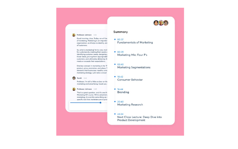 Screenshot showing real-time transcribing from Otter AI, obtained from Otter.ai