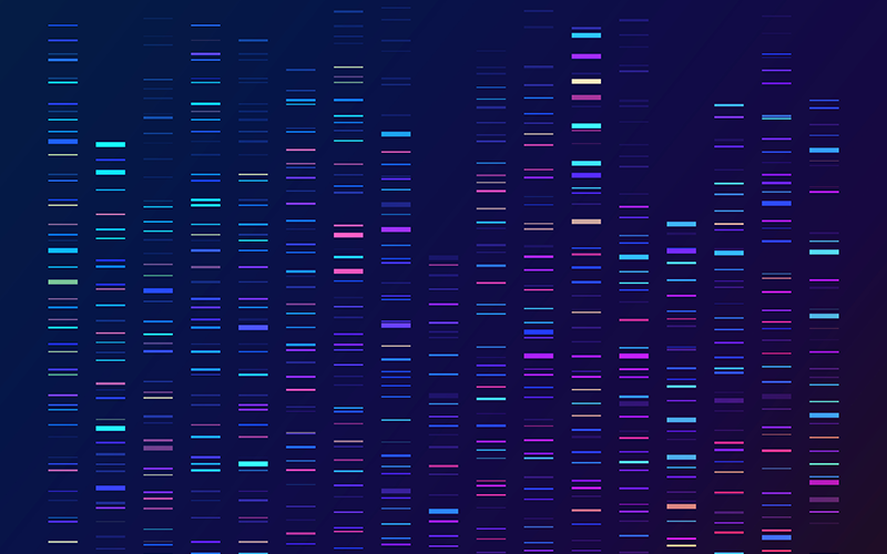 DNA sequencing gel run science and data genomic genetic analysis background abstract pattern.