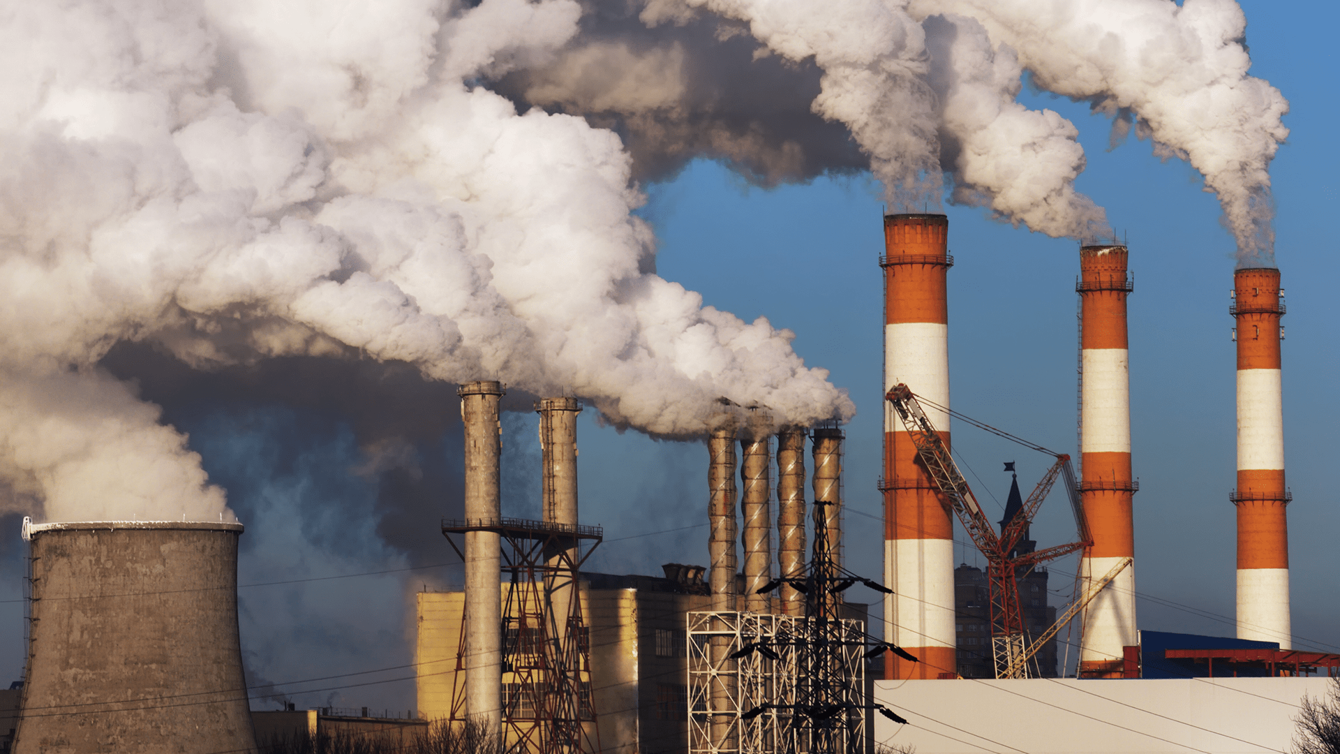 Dirty smoke comes out of chimneys
