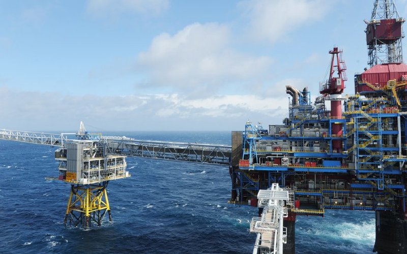 The Sleipner field in the North Sea. Photo from Equinor ASA