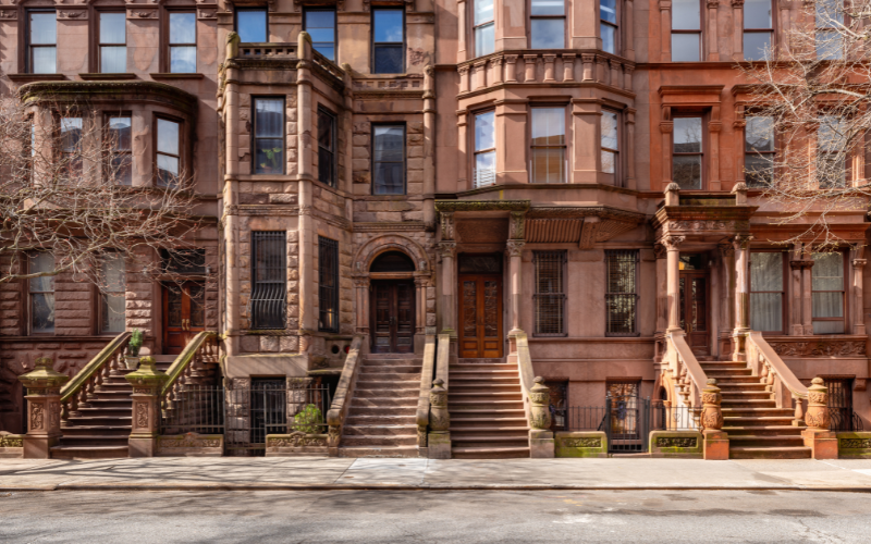 Brownstone row houses of Harlem, New York City