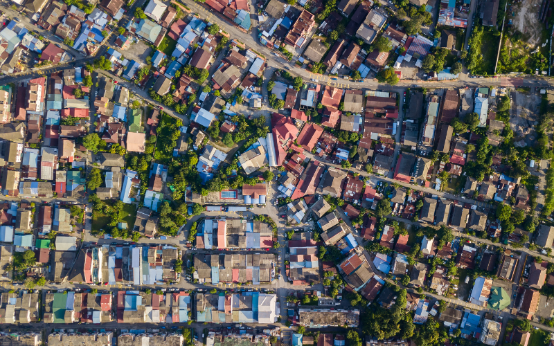 Aerial view of Kampong Bharu, Kuala Lumpur