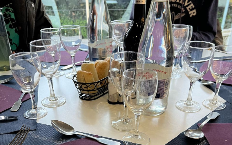 students in a welcome lunch