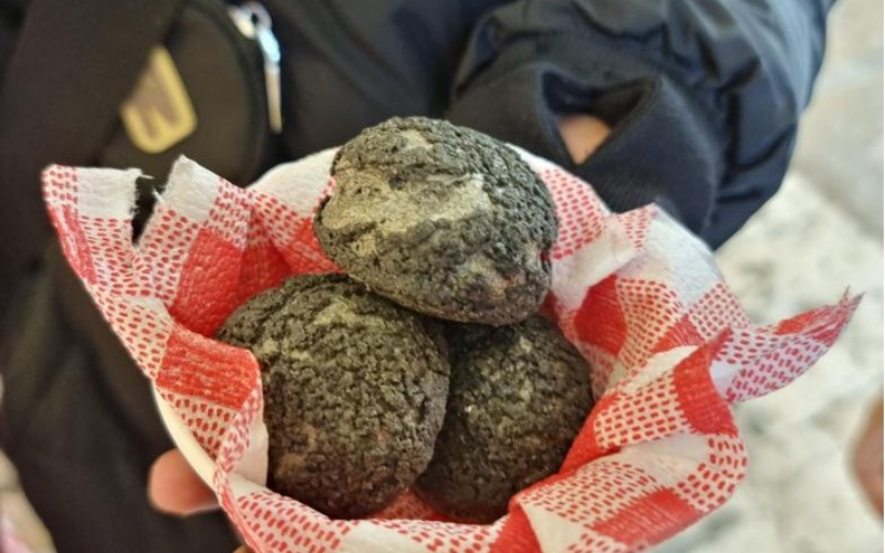 a bunch of black truffles