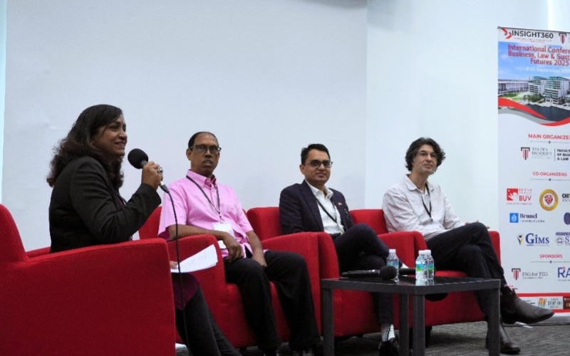 panel speakers on stage