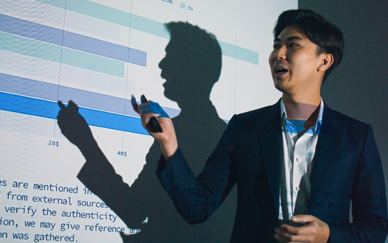 man giving a presentation