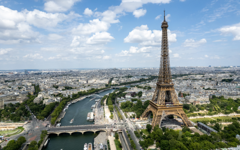 aerial view of paris