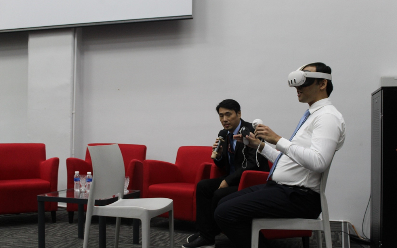 person using a vr headset