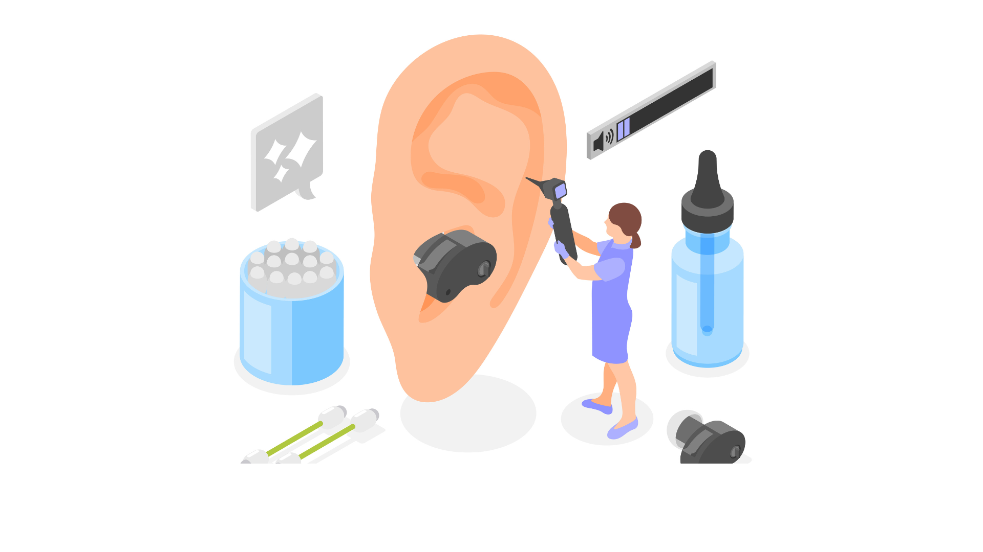 illustration of an ear test procedure