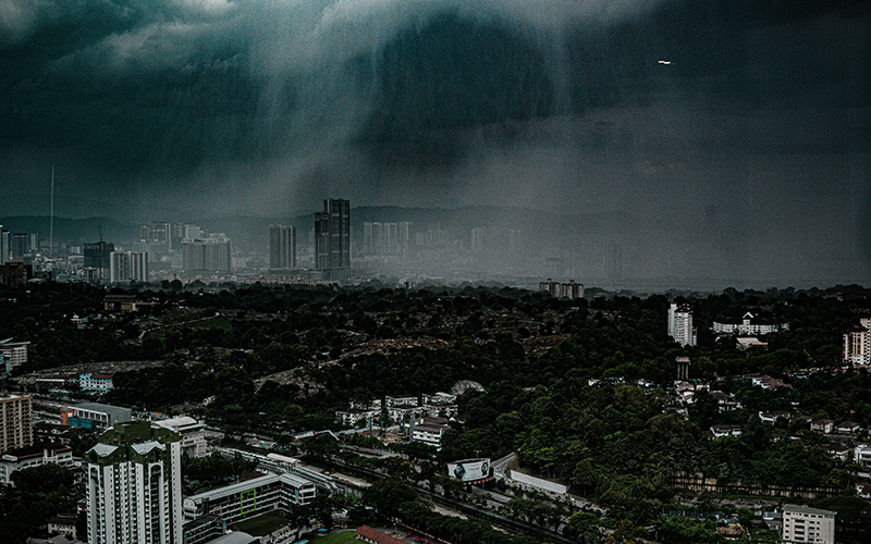 Heavy rainfall at Kuala Lumpur