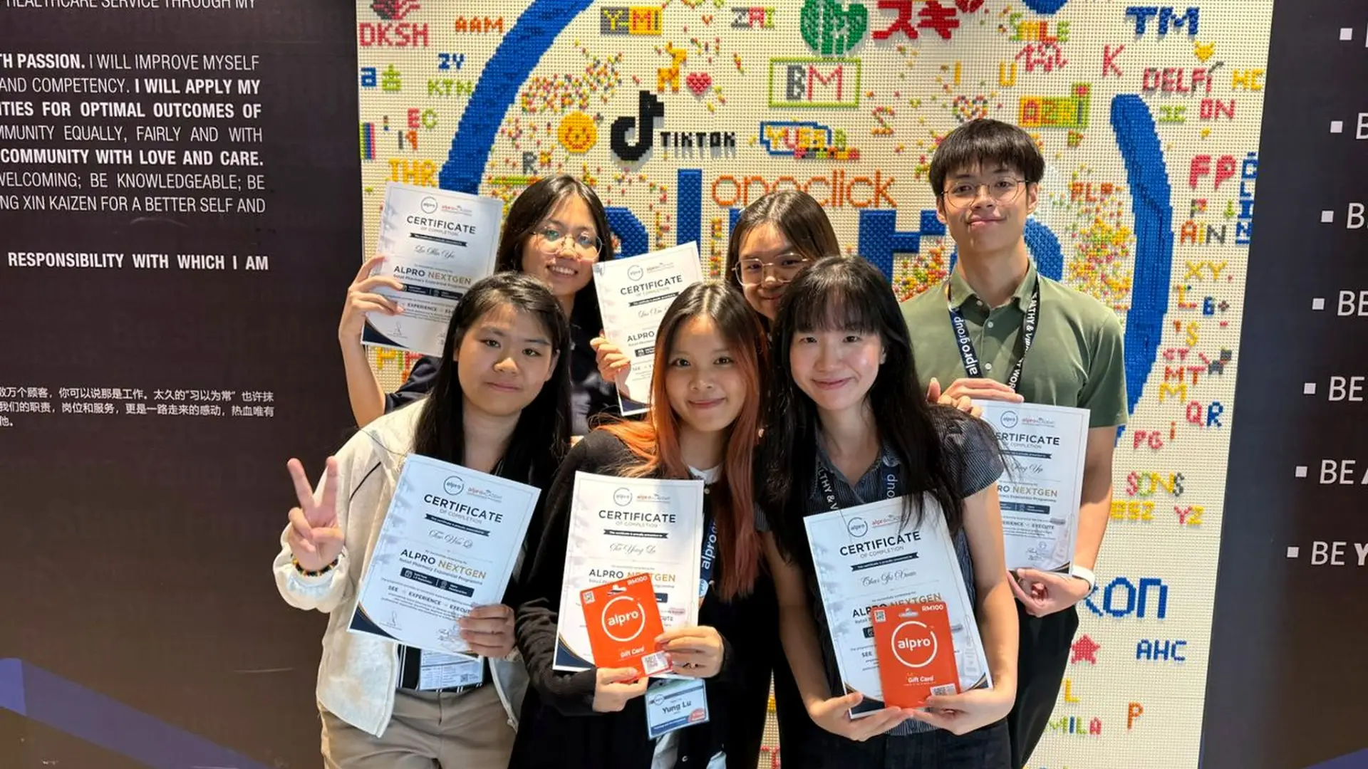 Alpro NextGen participants pose with their programme certificates