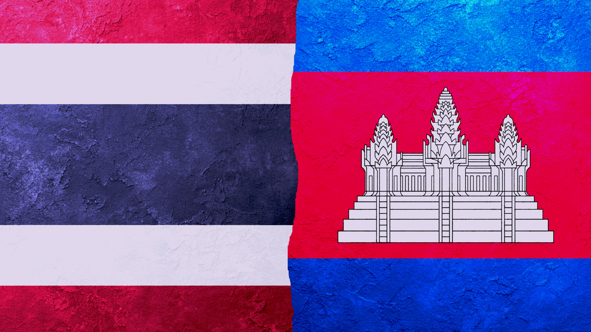 Flags of Thailand and Cambodia