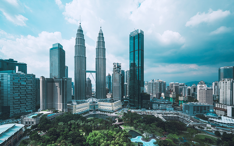 Downtown Kuala Lumpur during afternoon
