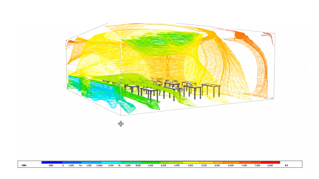 Interior Airflow visualisation through CFD simulation