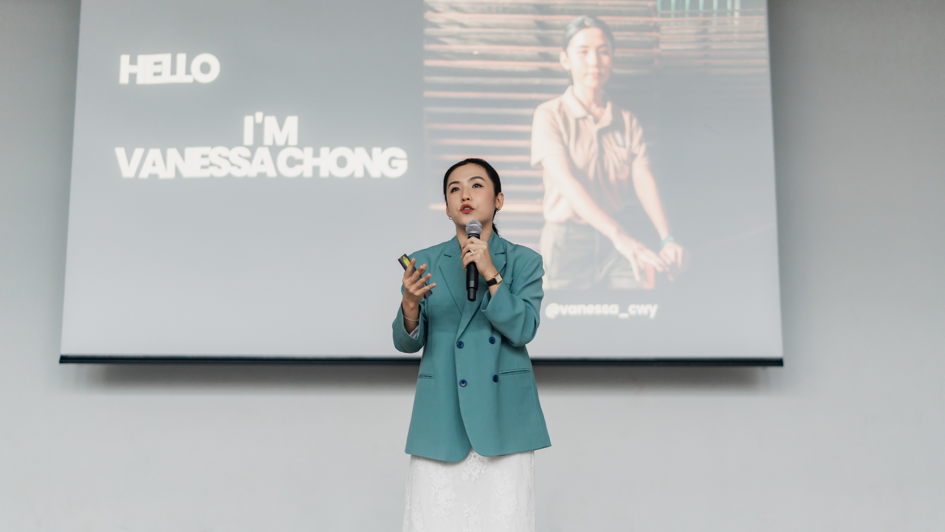 Taylor's alumna Vanessa Chong presenting at The Reality of Running a Business session