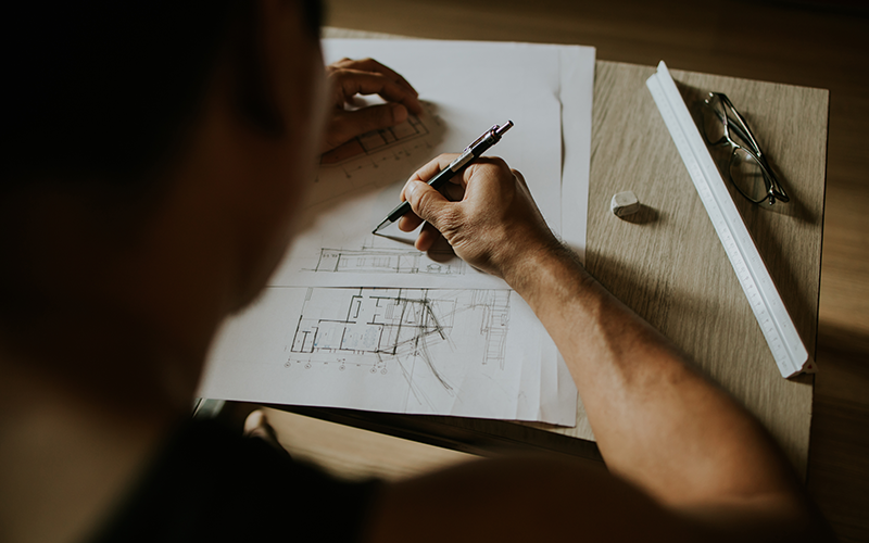 Architect drawing
