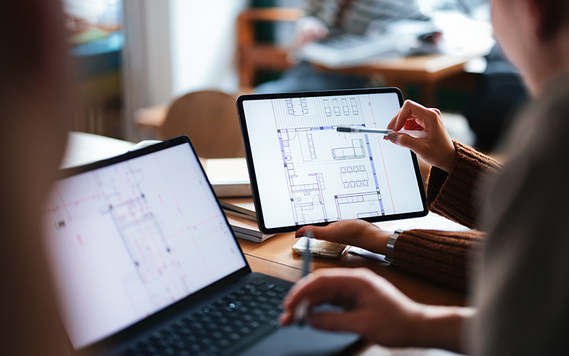 Computer screen showing drawing