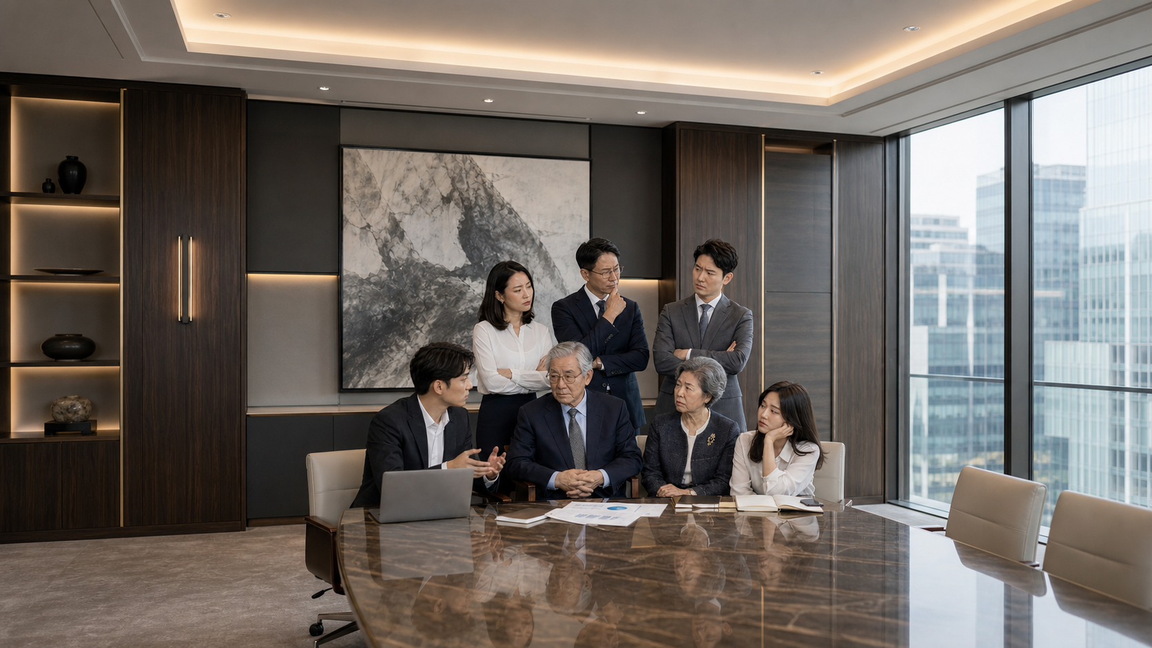 Image showing family members having tough discussion and alignment