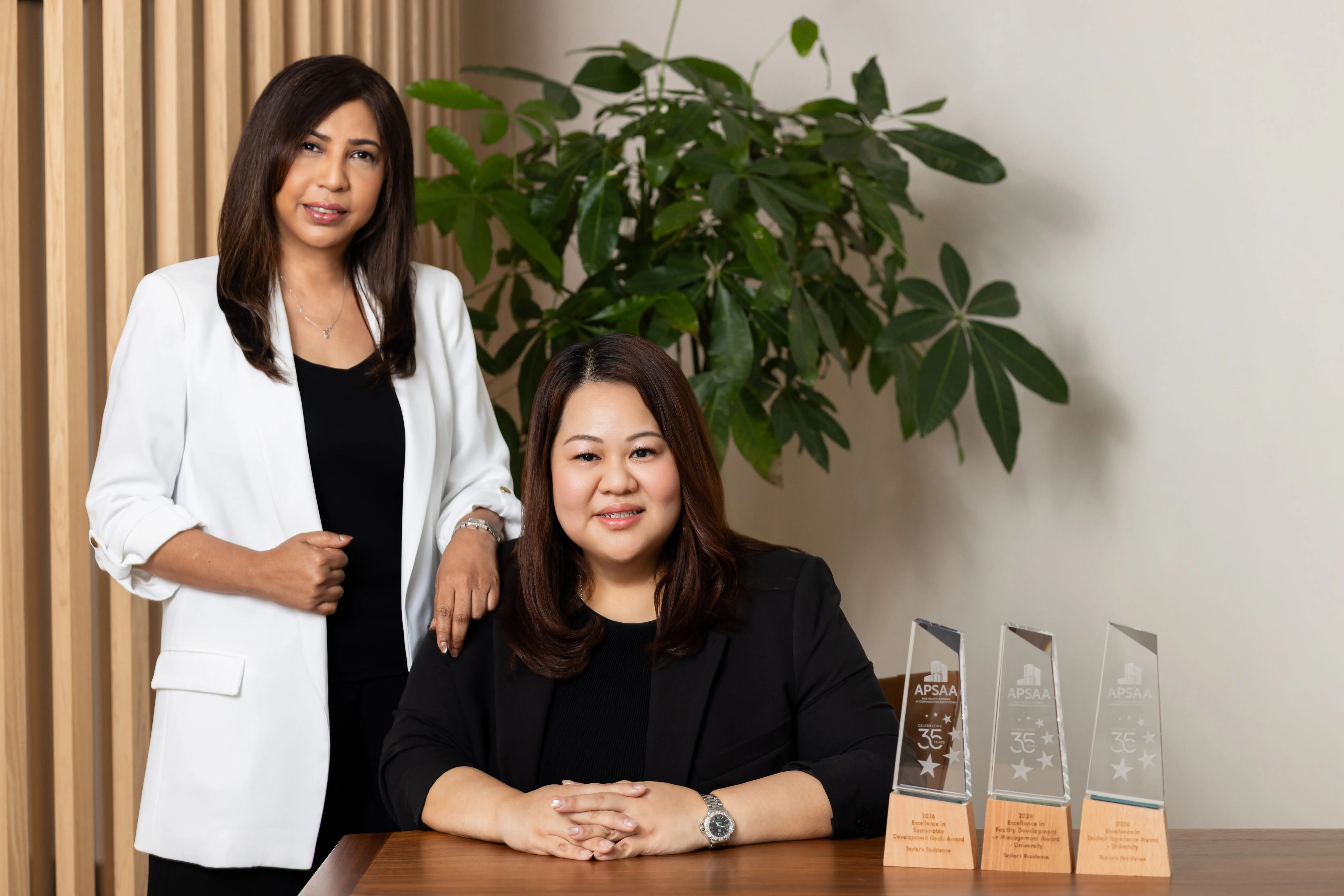 Sheena Angelina, President for Properties, Estates and Student Accommodation, and Elaine Yap, SVP for Taylor's Residence,