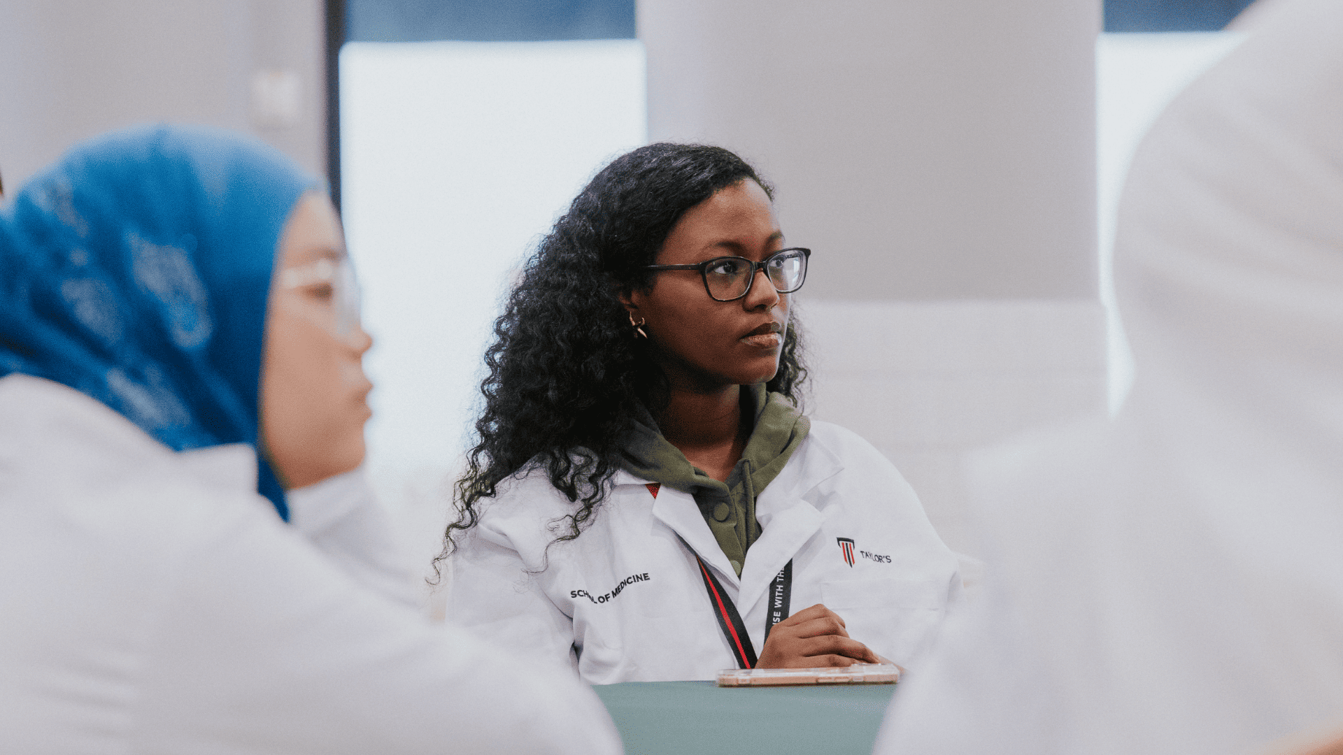 Taylor's medical student in the classroom