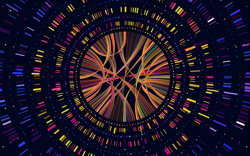 enetics sequence barcode visualisation, dna test and genetic medical sequencing map