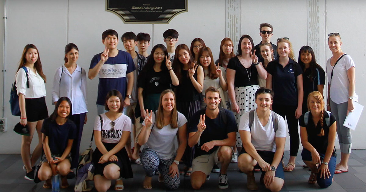 Group of international students participating in inbound summer programme