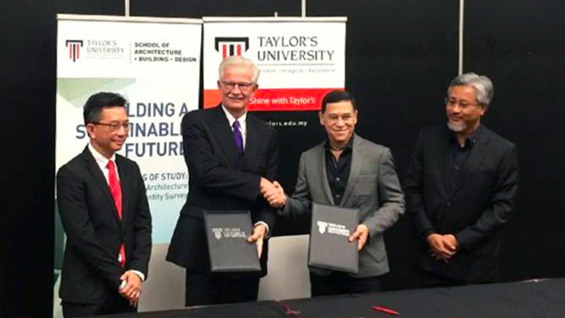 Taylor's architecture lecturer with industry partners