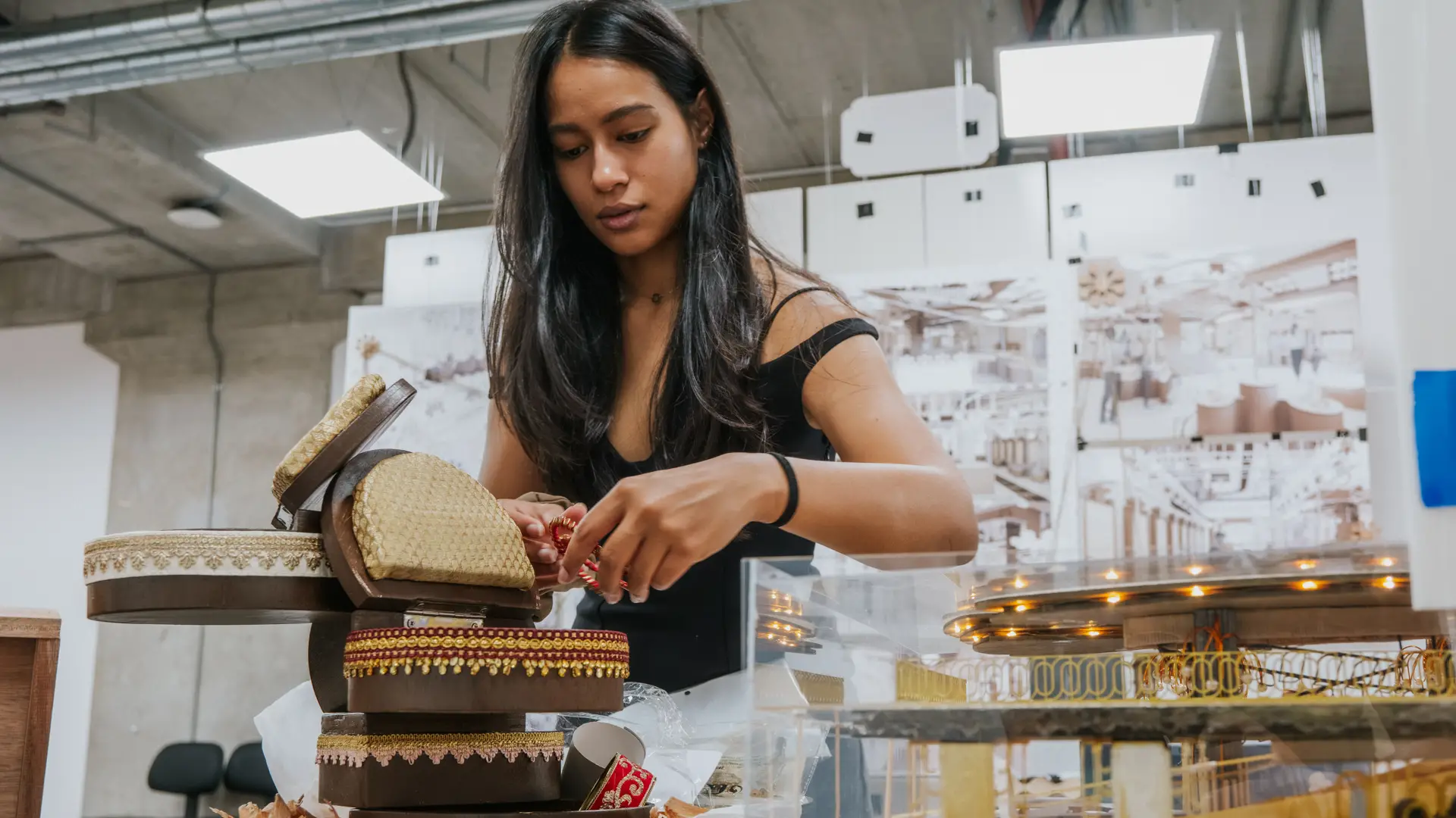 Taylor's architecture student designing a model for a project