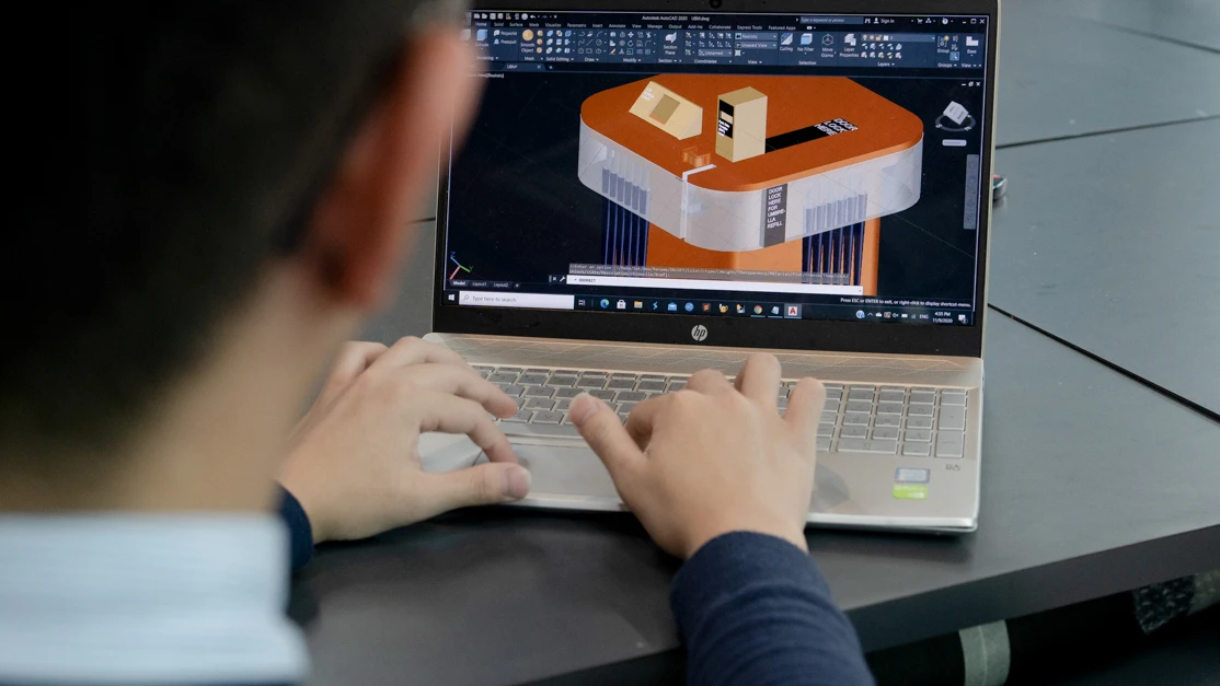 Taylor's architecture student working on BIM
