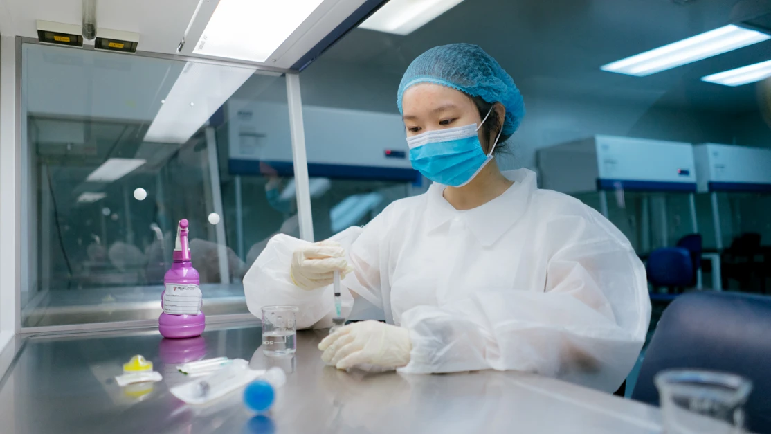 Taylor's bioscience student working on the research