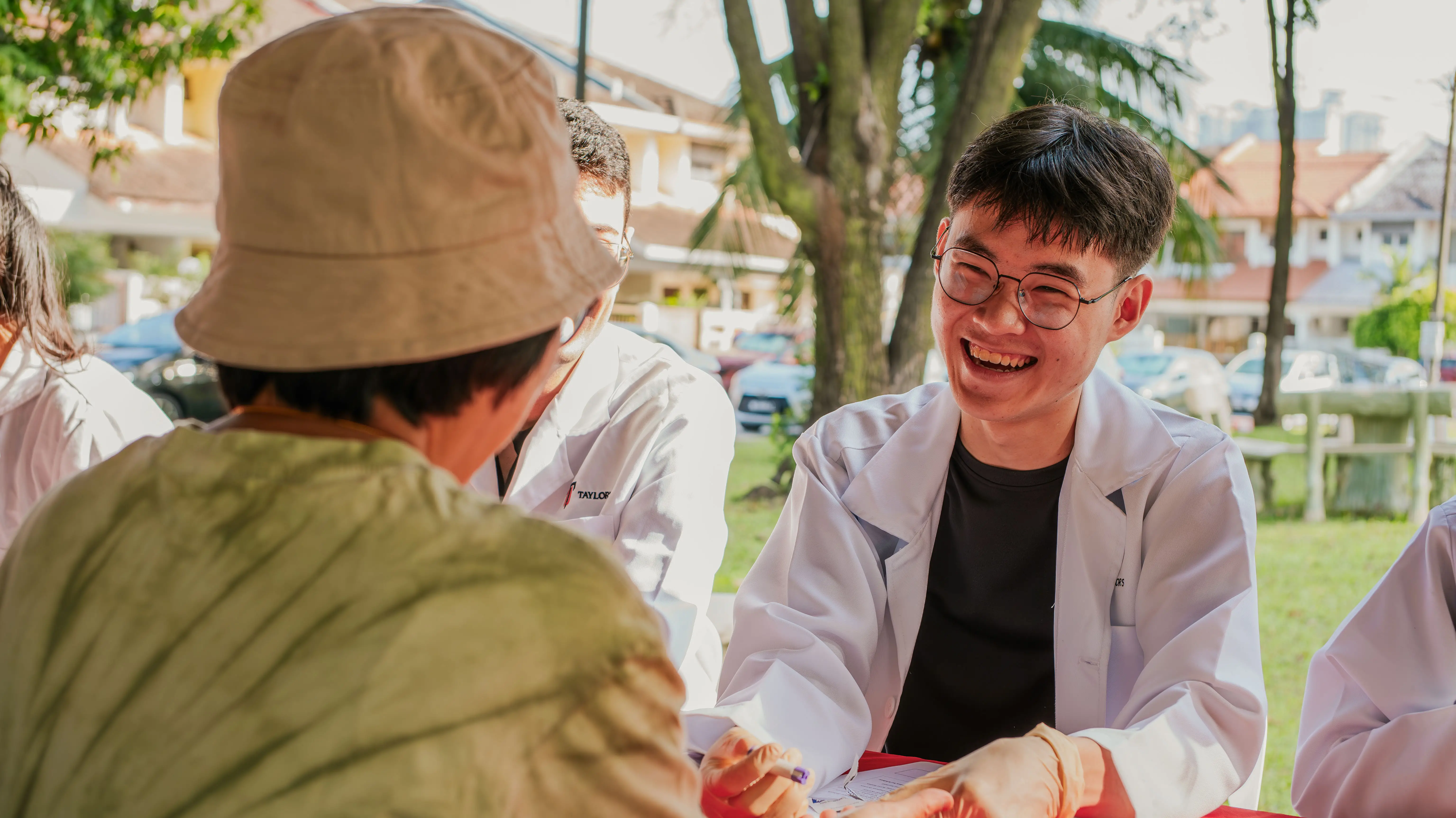 Students from School of Biosciences engaging in off-campus community health activity