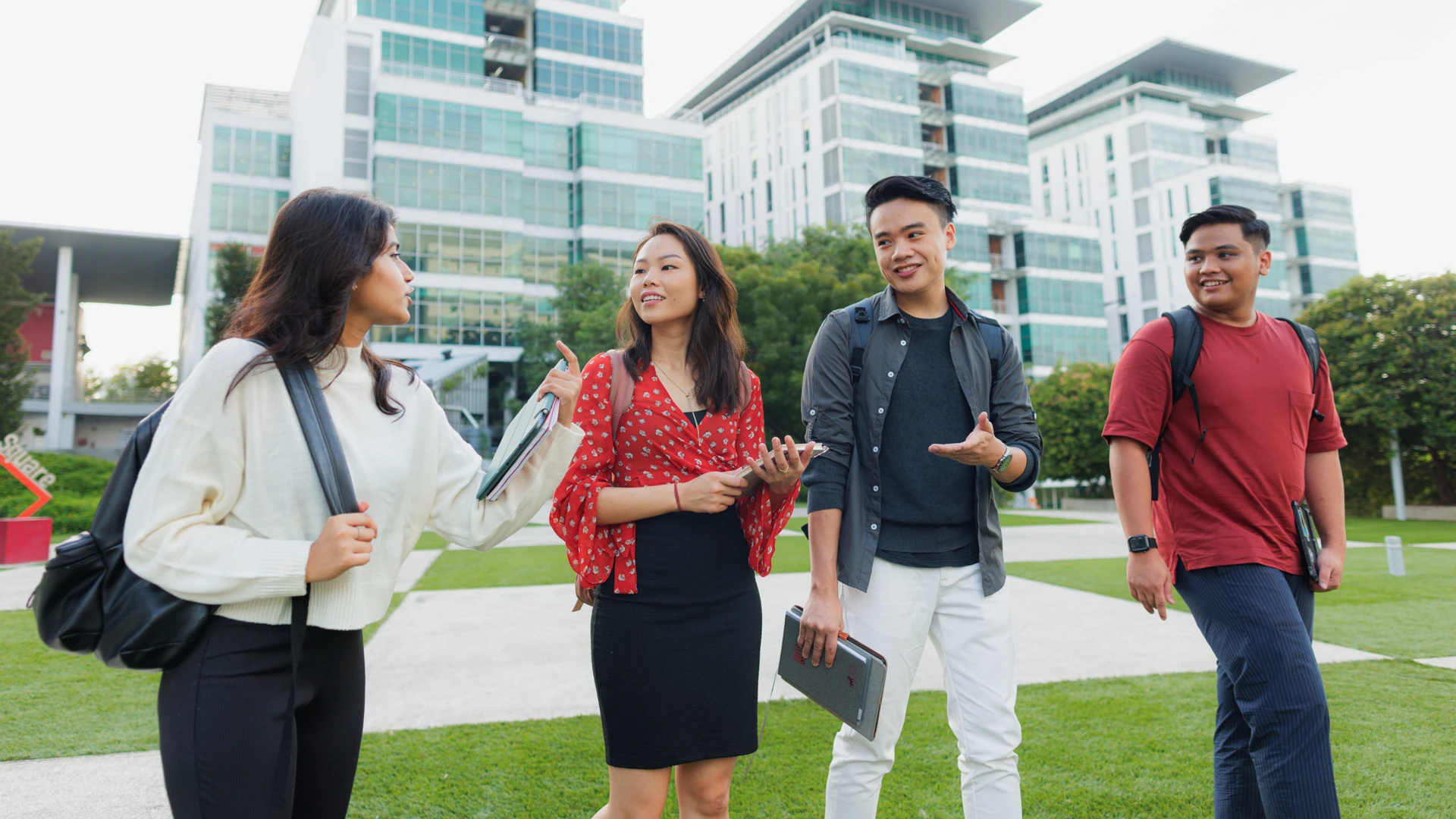 Taylor's students walking through the unisquare