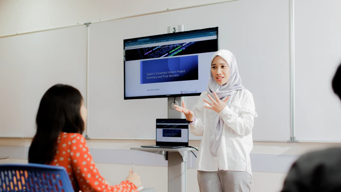 Taylor's lecturer giving relevant talks