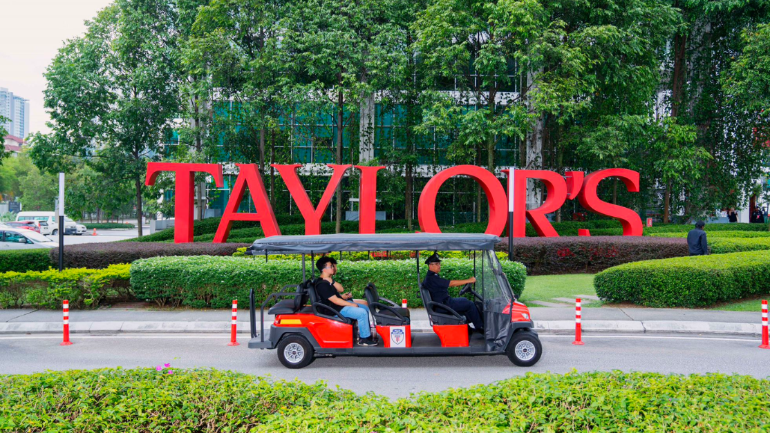 Buggy car passing the roundabout of Taylor's University