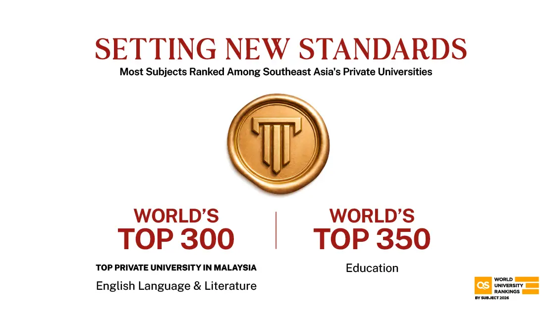 QS World University Ranking by Subject - Top 300 for English Language & Literature and Top 350 for Education