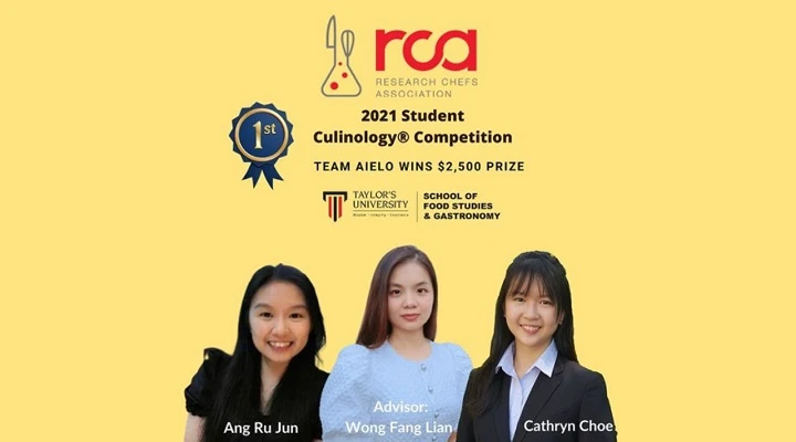 the 3 winners of the RCA student culinology® competition
