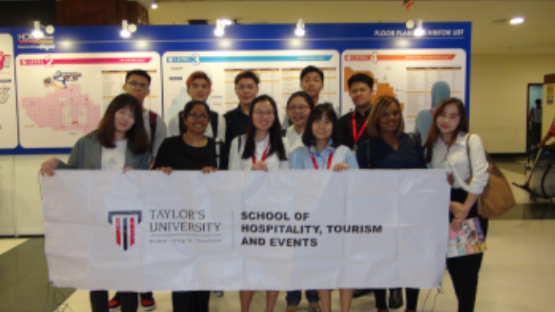 students posing inside pwtc kuala lumpur
