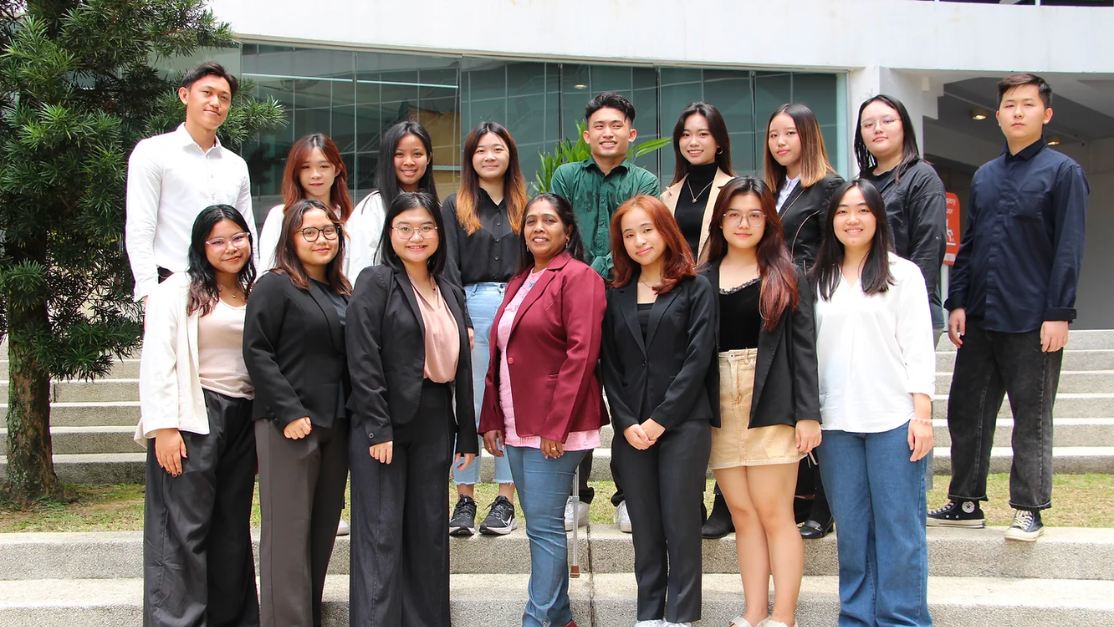 Taylor's Media and Communication student taking group photos after winning the asia pacific public awards 2023