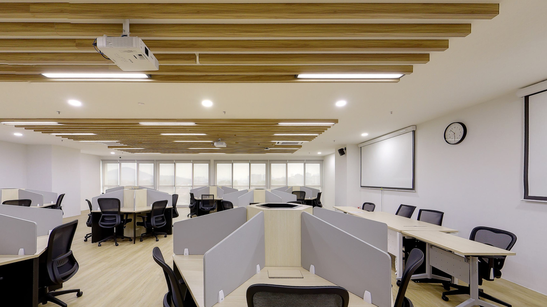 Symposium study cubicles arranged in islands at Taylor’s Clinical School
