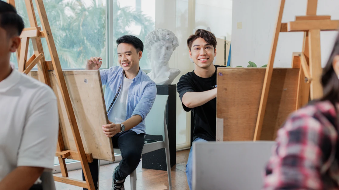 Taylor's design students in a drawing workshops