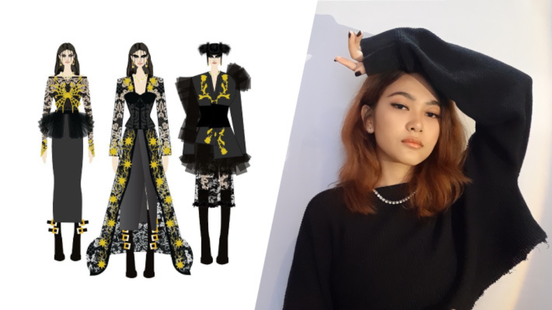 image of nur hasyimah and her tekat embroidery work