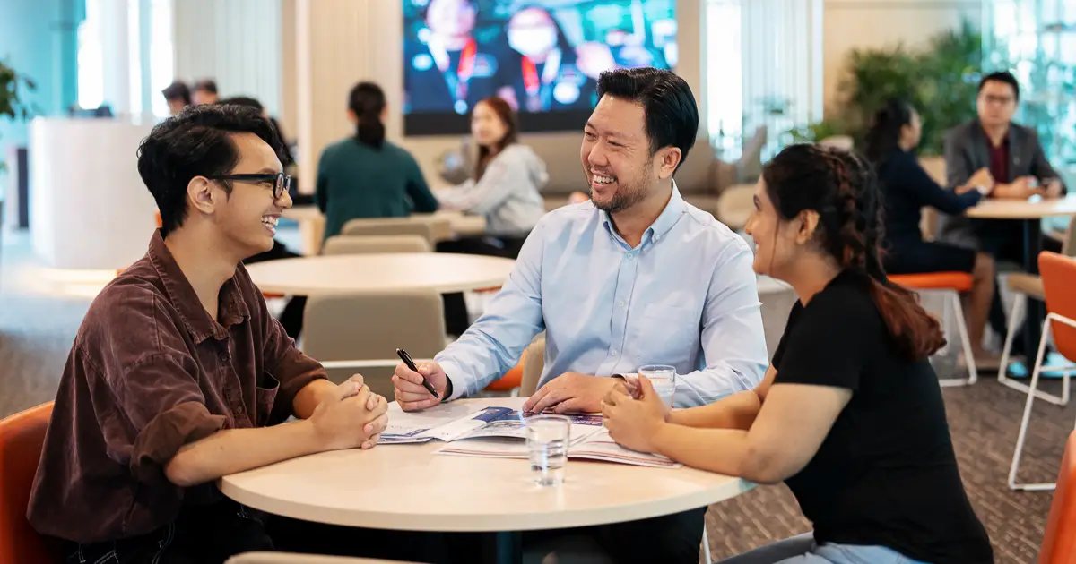 Taylor's counsellors engaged in a discussion with the prospective students